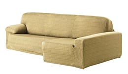 Eysa Aquiles Élastique Chaise Longue Droite, Vue frontale, Polyester Coton, Beige, 43x37x14 cm