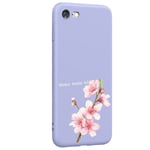 Coque violet Iphone 7 8 et SE 2020 et 2022 fleur cerisier