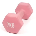 MYGA Hex Dumbbells - Single Neoprene & Cast Iron Hexagonal Dumbbell Hand Weights for Women and Men at Home & Gym - Weight: 7 kg