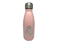 CYP Brands Real Madrid Bouteille d'eau en acier, Bidon, Gourde hermétique 550 ml Rose Produit officiel