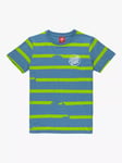 Santa Cruz Kids' Logo Stripe Cotton T-Shirt, Dusty Blue