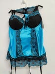 Ladies Sexy Lingerie BNWT Top & Underwear Set Blue Size L Veryzen Valentines