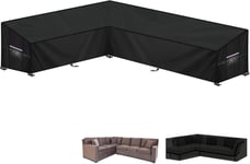 Housse Salon De Jardin En L-Forme Housse De Canapé Extérieur Housse Canapé D'angle 420d Oxford Bâche De Protection Imperméable Housse De Protection Pour Canapé De Jardin, 190x280x90x80/60cm