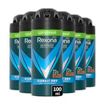 REXONA MEN - Déodorant Homme Cobalt Dry - Spray Compressé Anti-transpirant - Parfum Frais et Longue durée - Protection 72h (lot de 6x100ml)