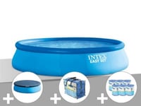 Kit piscine autoportée Intex Easy Set 4,57 x 0,84 m + Bâche de protection + Bâche à bulles + 6 cartouches de filtration