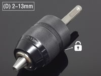 (D) 2-13MM Metal Mandrin de perçage à manchon métallique, 1 pièce, 2-13MM /1.5-10MM, perçage à changement rapide adaptateur de Bit convertisseur SDS adaptateur outil matériel accessoires ""Nipseyteko