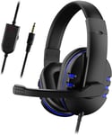 Casque de Jeu Stéréo avec Micro pour Xbox One / Ps4 Écouteurs Supra-Auriculaires pour Pc Basses Basses 3 5 Mm Jack Contrôle du Volume pour Ps4 / Xbox One S/Xbox One/Nintendo Switch/Pc/Mac