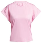 adidas Femme Studio Tee, Bliss Pink/Grey Two, XS