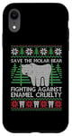 Coque pour iPhone XR Pull de Noël moche avec ours en molaire « Save The Molar Bear »