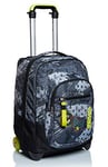 Seven Rolling backpack, FLY STARS Wheeled Book Bag, 2 in 1, Backpack + Trolley, for Teen, Girls&Boys, For School, Sport, Free Time, Laptop Sleeve, Italian Design, multicolor