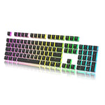 HK Gaming Pudding Keycaps Set | Doubleshot PBT Keycap Set | Full 108 OEM Profile Key Set | ANSI US-Layout | For Mechanical Keyboard | Compatible with Cherry MX, Gateron, Kailh, Outemu | Black