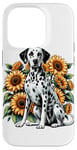 Coque pour iPhone 14 Pro Sunflowers Dalmatian Dalmatians Dal Dally Dog