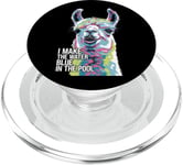 Funny Llama "I Make the Water Blue" Pool Party Joke PopSockets PopGrip for MagSafe