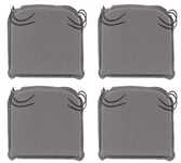 Traumnacht Lot de 4 coussins de chaise/coussin d'assise d'extérieur Anthracite 44 x 47 x 6 cm