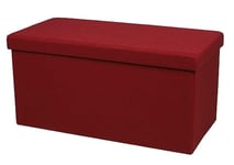 Urban living KUBE TISSU BANC DE RANGEMENT PLIABLE BORDEAUX 76X37,5XH37,5CM