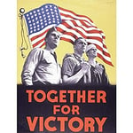 War WWII USA Together Victory Flag Services Advert Unframed Wall Art Print Poster Home Decor Premium