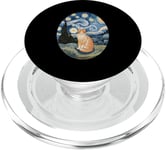 Robe Nuit Étoilée et Robe Van Gogh Chat Orange Chat Roux PopSockets PopGrip pour MagSafe