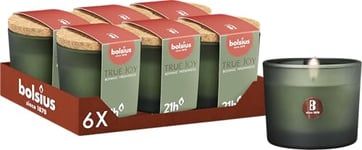 Bolsius True Joy - Bougie Parfumée avec Couvercle en Liège - Vert - Botanic Freshness - Durée de combustion: 21 heures - Avec extraits naturels - Avec Cire Végétale Naturelle - Sans Huile de Palme