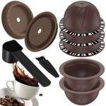 5 Dosettes Vertuo RéUtilisables pour Machine , Capsule de Café avec 2 Couvercles en Silicone, 1 CuillèRe et Brosse, (150 Ml)