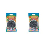 Hama - 207-71 - Loisirs Créatifs - Sachet 1000 Perles à Repasser - Taille Midi - Gris Foncé (Lot de 2)