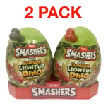 Zuru Smashers Mini Jurassic Light Up Dino Playset With Over 6 Surprises - 2 Pack