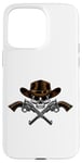 Coque pour iPhone 15 Pro Max Chapeau de cowboy pistolets crâne pirate croix os