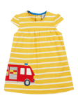 Frugi Baby Layla Stripe Wrap Around Dress, Yellow/Multi