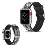 Apple Watch Series 5 40mm camouflage silikoninen kellonauha - Timantti Abstrakteja Muotoja Musta