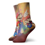 LREFON Chaussettes de Compression Su-per Mario Socks Crew Drôle Casual Unisexe Impression Cheville Sport Sock