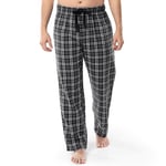 Fruit of the Loom Men's Yarn-dye Woven Flannel Pajama Pant Bottom, Grey Plaid, XX-Large