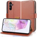 Case Collection pour Coque Samsung A35 5G - Etui en Cuir avec Fentes Cartes [Blocage RFID] Antichoc [Béquille] Housse Protection pour Coque Samsung Galaxy A35 5G