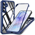 Hensinple For Samsung Galaxy A35 5G Case, Samsung A35 Case Military Grade Drop 360° Full Body Rugged Bumper Case with Built-in Screen Protector Shockproof Cover Phone Case for Samsung A35,Blue