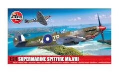 Airfix A17002 Supermarine Spitfire Mk.VIII Military Aircraft Plastic Model Kit, Multi, 1:24 Scale