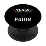 Drapeau arc-en-ciel pour le mois de la Gay Pride du Texas PopSockets PopGrip Adhésif