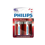 Pile alcaline Philips D - LR20 1,5 V (Blister 2 unités) Ø34,2 x 61,5 mm. Idéale pour Vos appareils à Haute consommation. Énergie Durable et fiable. Profitez de la Puissance de Phillips !