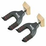 UK Wall Mountable Universal Guitar Hanger With Padded Arms Twin Pack Uk