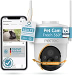 Petcam Free'N 360 Caméra De Surveillance 4G/Lte [Sans Piège Abo] Pour L'Extérieur Avec Batterie Et Fonction Pan&Tilt Caméra D'Extérieur 3 Mp Ultravision, Détection De Mouvement, Vision