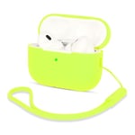 AOTUAO Coque Compatible avec Airpods Pro 2, Housse Étui Protection en Silicone AirPods Pro 2 Case Cover pour AirPods Pro 2ᵉ génération, Étui AirPods Pro 2 2022 avec Silicone Lanyard, Bright Yellow