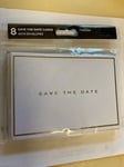 Wedding Save The Date Cards, Silver, with envelopes, 8 pack