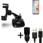 For OnePlus Nord N100 car holder + CHARGER windshiled bracket 