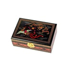 lachineuse - Boite à Bijoux Motif Impérial - Coffret Rangement en Bois Laqué Phénix & Dragon - Décoration Asiatique Traditionnelle - Coffret Cadeau Femme - Objet Déco - Idée Cadeau Chinois Asie