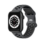 Compatible avec Apple Watch Band 44mm 42mm 45mm Bracelet de rechange compatible avec iWatch Series 7 (45mm) SE Series 6/5/4 (44mm) Series 3/2/1 (42mm) - Noir foncé