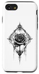 Coque pour iPhone SE (2020) / 7 / 8 Rose noire avec cadre - Gothique