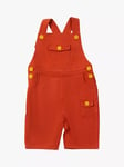 Little Green Radicals Baby Organic Cotton Pocket Dungaree Shorts, Walnut Solid