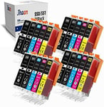 550XL 551XL Compatible Cartouches d'encre Remplacement pour Canon PGI-550 CLI-551 pour Canon PIXMA IP7250 MX925 MX725 MG550 MG5650 MG7550 MG6650 MG5450 MG6350 MG76450 (20 Pack)