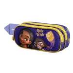 Karactermania Wish, Asha et la Bonne Étoile Star-Trousse 3D Double, Lilas