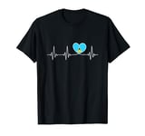 Saint Lucia Love Heartbeat St Lucian Flag on Saint Lucia T-Shirt