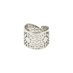 Pilgrim Carol Wide Filigree Ring Silver-plated