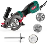 Circular Saw, HYCHIKA 750W 3500RPM Mini Circular Saw with 3 Blades115 & 125mm,