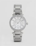 Michael Kors MK5615 Mini Parker Ladies Silver Glitz Stainless Chrono Watch + Bag